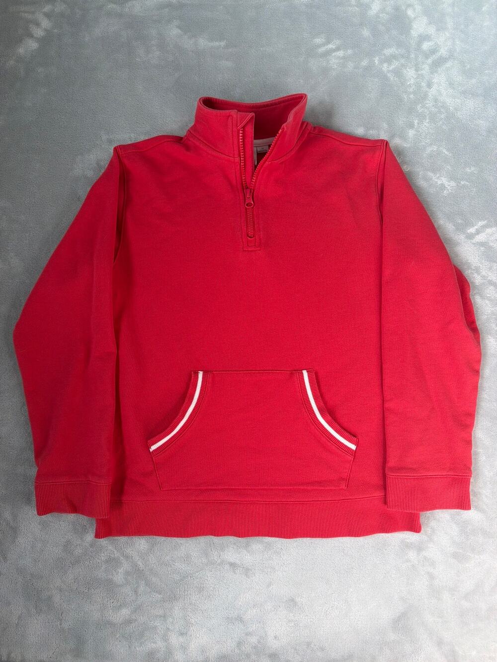 Janie and Jack Quarter-Zip Fleece Pullover Sweatshirt Kangaroo Pocket Size 14